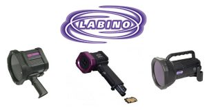 Labino UV Light Collage: Big Beam, MidBeam 1.0 and MPXL