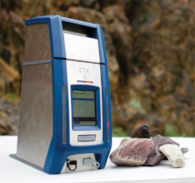 CTX XRF analyzer in a geochemical, mineral, and mining application