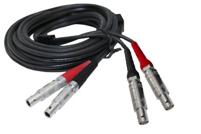 Waygate Krautkramer SEKL 2 Ultrasonic Flaw Probe Cable, Dual Lemo-00 to Dual Lemo-1, 6.5 ft