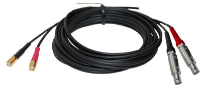 Waygate Krautkramer SEKM 2 Ultrasonic Flaw Probe Cable, Dual Microdot to Dual Lemo-1, 6.5 ft