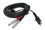 Waygate Krautkramer DA233 Ultrasonic Cable, Dual Lemo-00 to Lemo-00 Double Plug, 4.9 ft