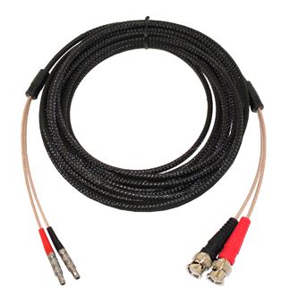 Waygate Panametrics Ultrasonic Probe Cable, Dual Lemo 00 Straight to Dual BNC, 20 ft