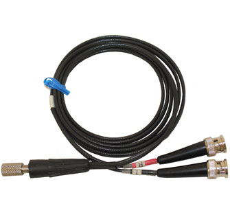 Waygate Krautkramer RG174 Ultrasonic Flaw Probe Cable, RC to Dual BNC, 6 ft