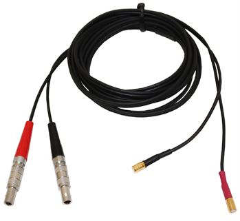 Waygate Krautkramer RG174 Ultrasonic Probe Cable, Dual Lemo 00 Straight to Dual Mini Microdot, 6 ft