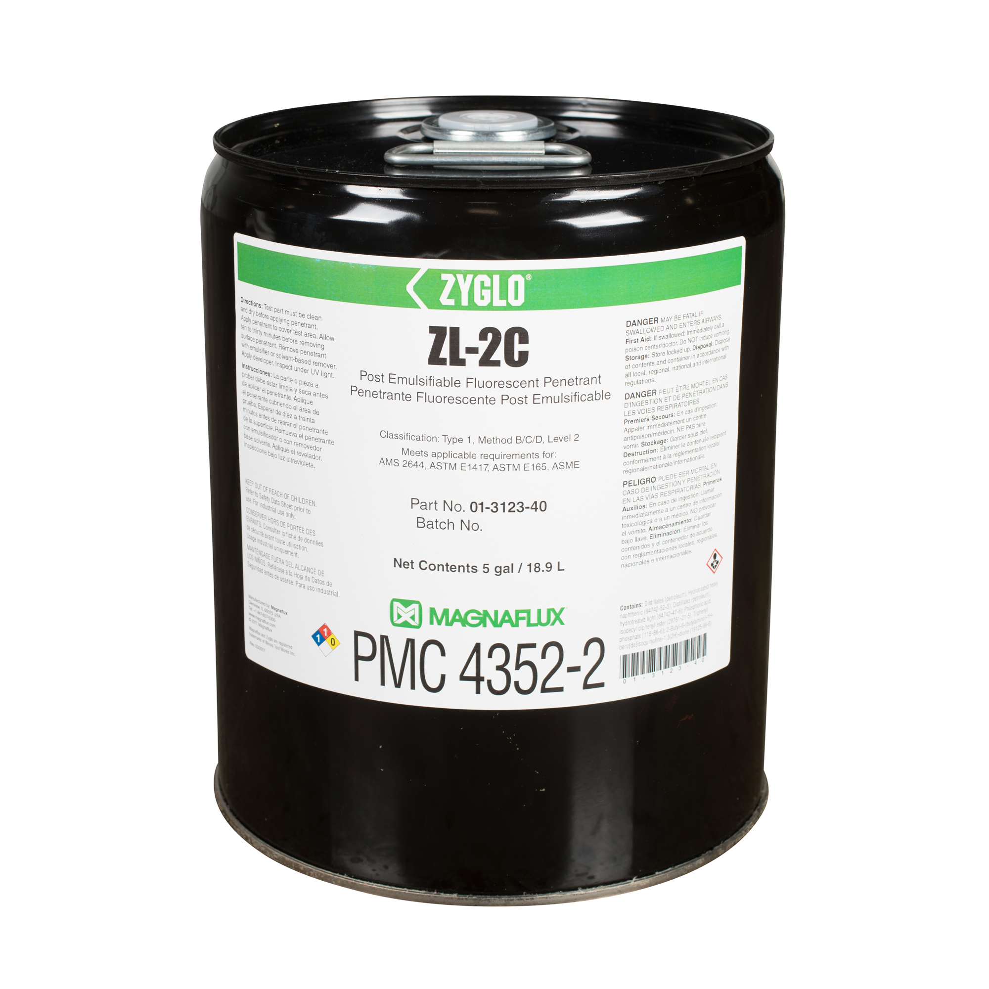 MagnaFlux Zyglo ZL-2C Level 2 Post Emulsifiable Fluorescent Penetrant