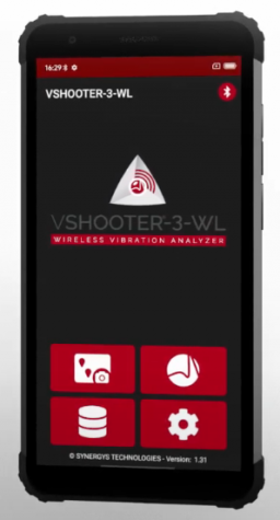 wireless vibration analyzer Synergys VSHOOTER-3-WL-IR Wireless Triaxial Vibration Analyzer - Thermal  Camera (VSHOOTER-3-WL-IR)