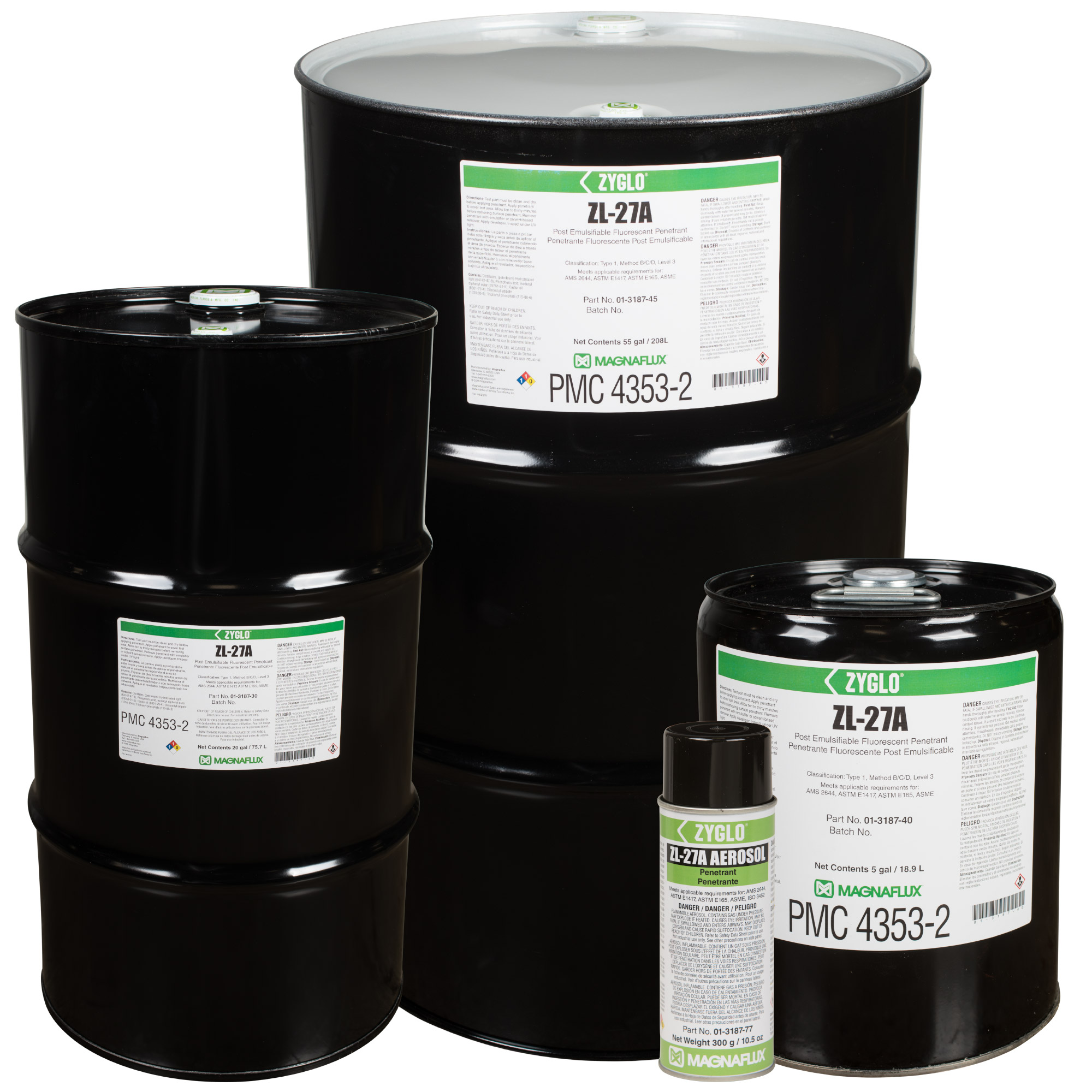 Magnaflux Zyglo ZL-27A Post Emulsifiable Fluorescent Penetrant