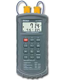 Extech 421502 Dual Input Thermometer Type J/K with Alarm 