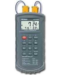 Extech Type J/K, Dual Input Thermometer with Alarm