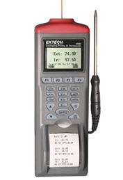 Extech Datalogging/Printing IR Thermometer + Stem Thermometer