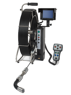 Ritec RiFlexio Pushcable color-TV-camera with turn-off module for pipes