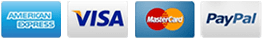 Icons for American Express, Visa, MasterCard, and PayPal